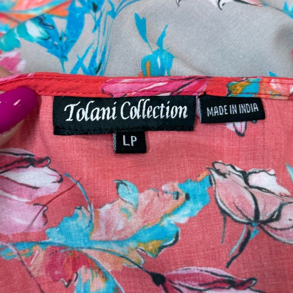 Tolani Collection Floral Boho Tunic Kimono Top LP Pink Blue Modal - Picture 5 of 12